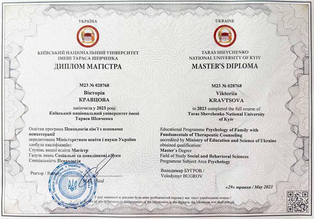 диплом магистра